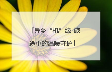 异乡“机”缘-旅途中的温暖守护